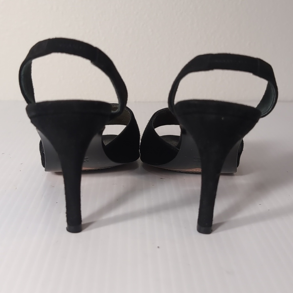 Yves Saint Laurent Vintage Black Open-Toe Slingback Heels Size 5 - Picture 2 of 10